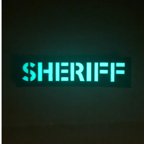 Sheriff Patch - Black Cordura - Glow in the Dark Lettering