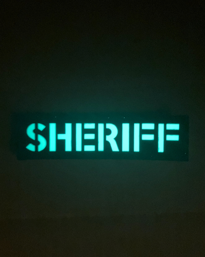 Sheriff Patch - Black Cordura - Glow in the Dark Lettering