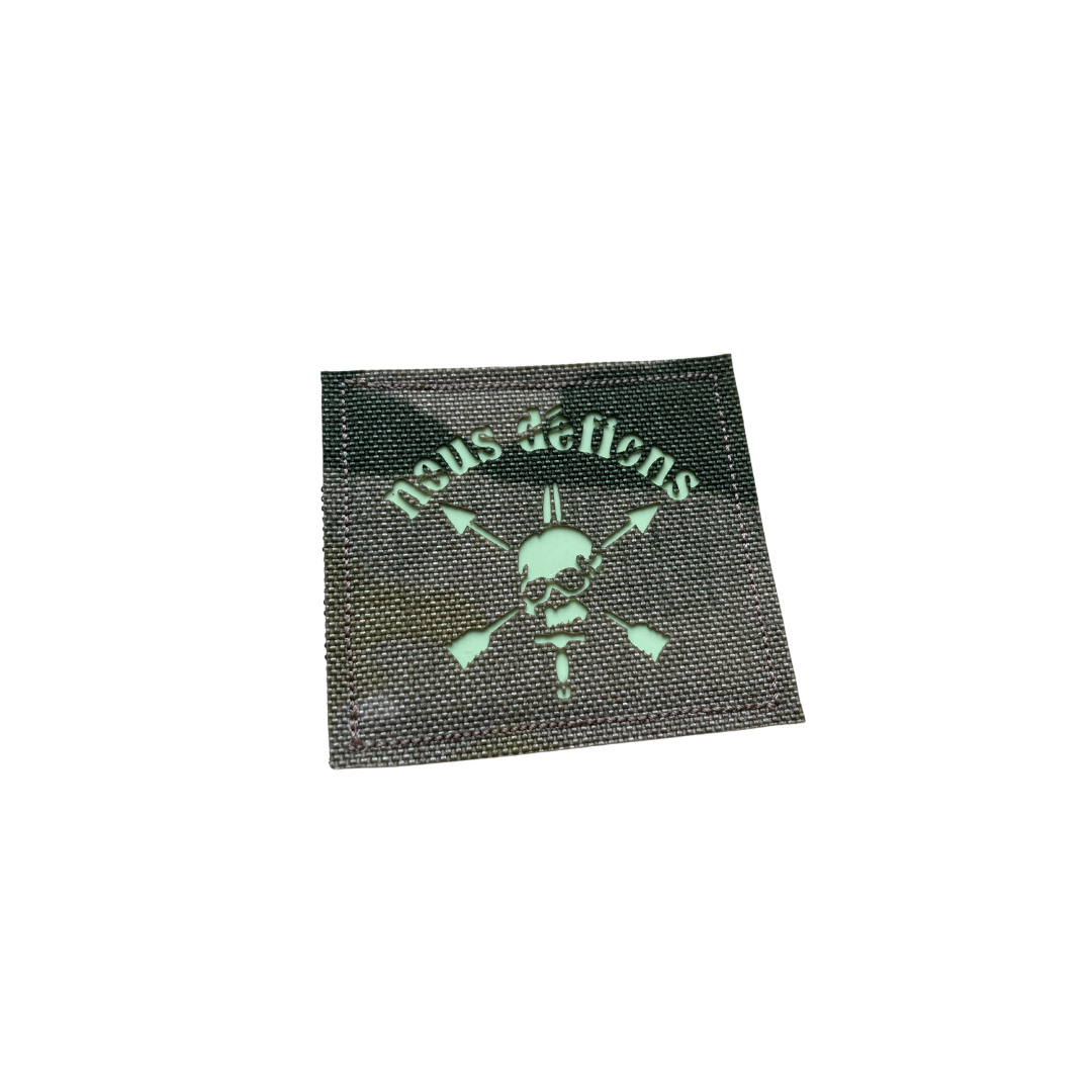 Nous Defions "We Defy" Special Forces Patch - Laser Cut - Luminous/Glow in the Dark - 2.75"X2.5"