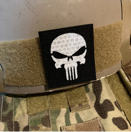 Punisher Patch - Laser Cut - Reflective Material - 2X2.25 – Scif