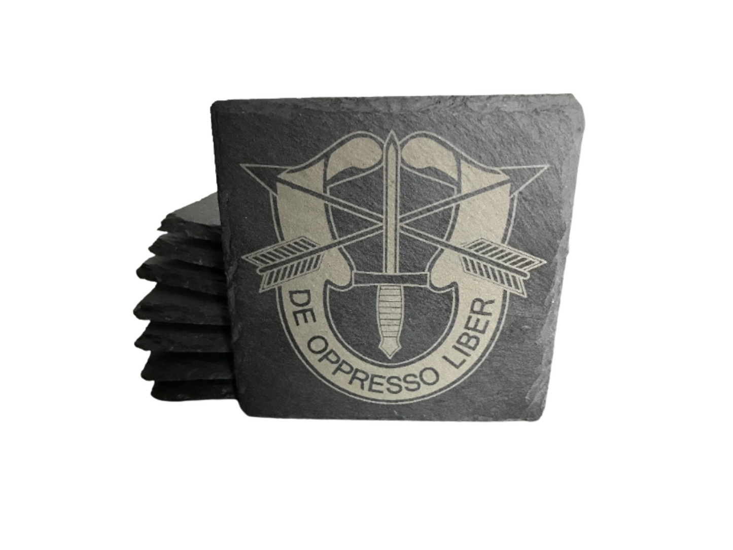 Special Forces Crest Slate Coaster - Round/Square - 4" Diameter