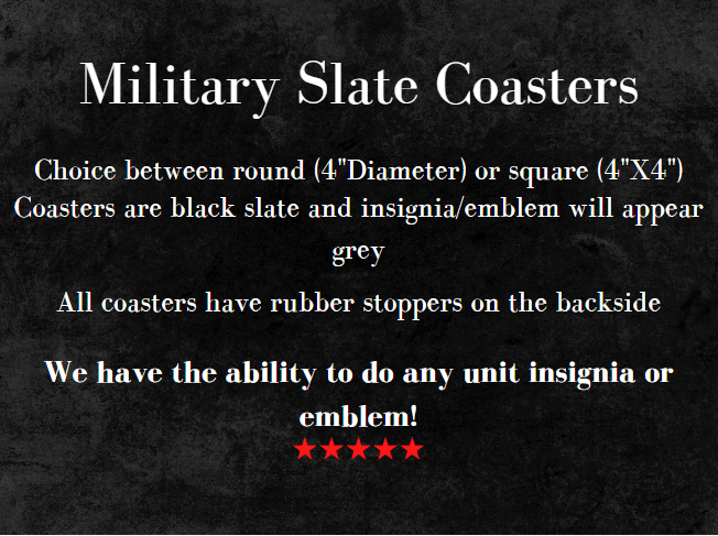 U.S. Army Signal Corp Slate Coasters - Round/Square - 4 Inch Diameter