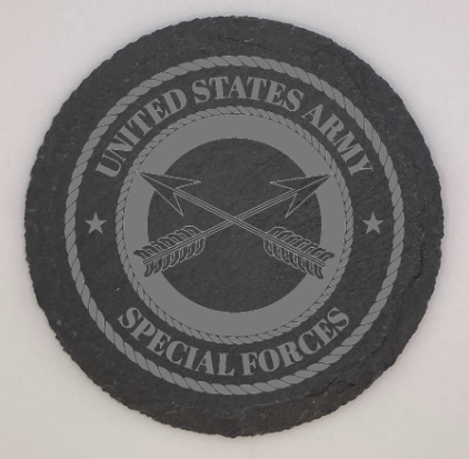 U.S. Army Special Forces Slate Coasters - Round/Square - 4 Inch Diameter