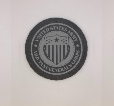 U.S. Army Adjutant Generals Corp Slate Coasters - Round/Square - 4 Inch Diameter