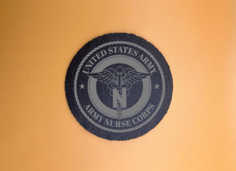 U.S. Army Nurse Corps Slate Coasters - Round/Square - 4 Inch Diameter