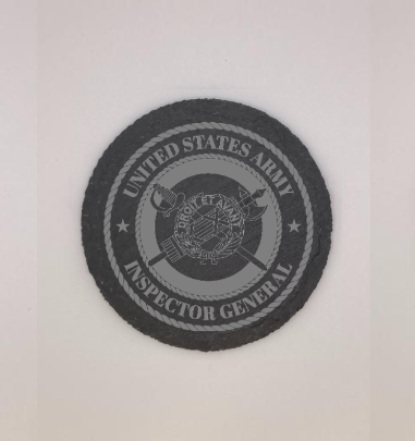 U.S. Army Inspector General Slate Coasters - Round/Square - 4 Inch Diameter