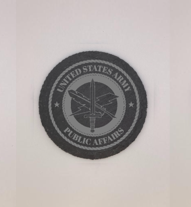 U.S. Army Public Affairs Slate Coasters - Round/Square - 4 Inch Diameter