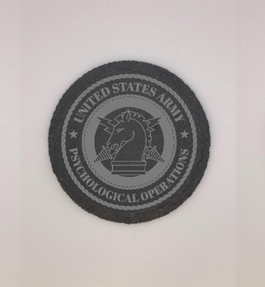U.S. Army Psychological Operations Slate Coasters - Round/Square - 4 Inch Diameter