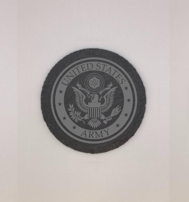 U.S. Army Slate Coasters - Round/Square - 4 Inch Diameter